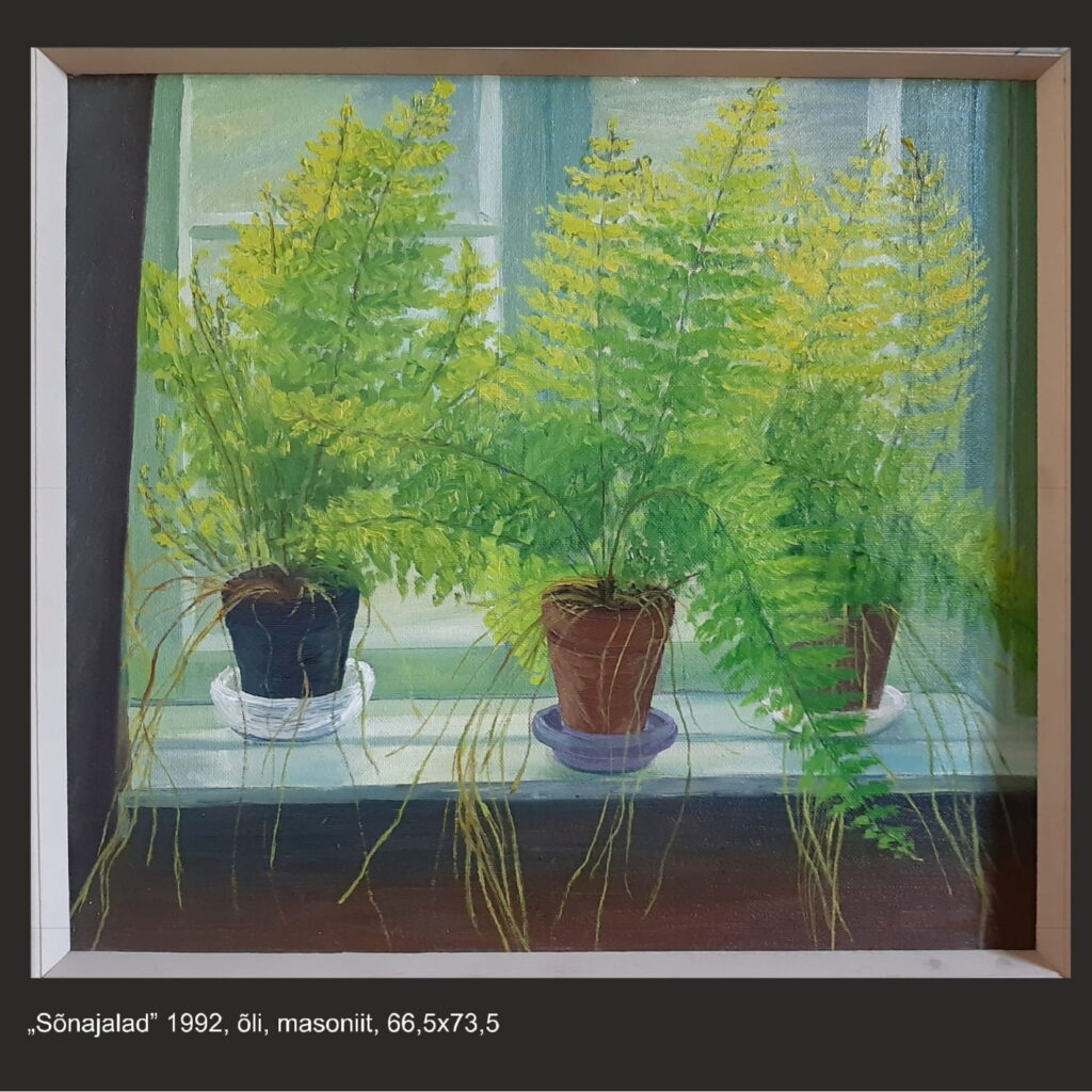 "Sõnajalad" (õli, masoniit) 1992 66,5x 73,5 450€