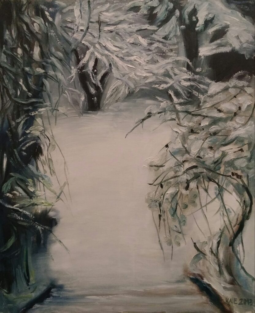 Talvemuinasjutt. Vaade aknast (õli, lõuend) 73x60 2013 350€
